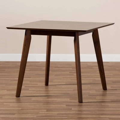 Pernille Square Wood Dining Table Walnut - Baxton Studio 7 Pernille Square Wood Dining Table Walnut - Baxton Studio - Image 5