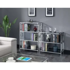 30" Town Square Chrome 3 Tier Bookcase Chrome - Breighton Home -Furniture Store GUEST 173d6385 1126 481e 8b3f 6318f280d9a8