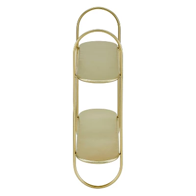 20" 2 Tier Warm Metal Hanging Bracket Wall Mounted Shelf Gold - Danya B. 11 20" 2 Tier Warm Metal Hanging Bracket Wall Mounted Shelf Gold - Danya B. - Image 9