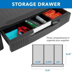 Mount-It! Monitor Riser With Drawer | Height Adjustable Monitor Stand With Sliding Three-Row Storage | Riser For Computer Screen, Printer, Or Laptop -Furniture Store GUEST 1825beb6 e601 4fc0 96cd 769b97562fb0