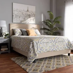 Ramon Linen Panel Bed With Nailhead Trim - Baxton Studio 12 Ramon Linen Panel Bed With Nailhead Trim - Baxton Studio -Furniture Store GUEST 194a9b48 c6ef 4cd8 b72e f0e92b6b3553