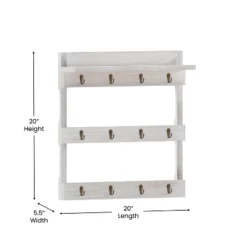 Emma And Oliver Wall Mounted Mug Rack With 12 Coffee Cup Hangers And Built-In Shelf For Coffee, Sugar & More -Furniture Store GUEST 19dcae87 bac1 425b ba64 312bef461ac9