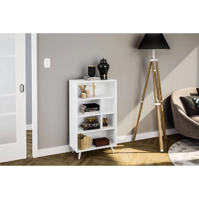 40.75" Sidney 4 Shelf Bookshelf White - Polifurniture 6 40.75" Sidney 4 Shelf Bookshelf White - Polifurniture - Image 4