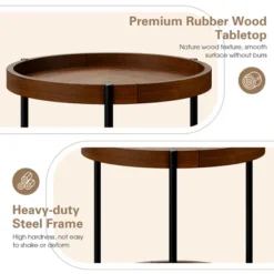 Costway 2-tier Round Side End Table Storage Shelf Rubber Wood Accent Nightstand 20 Costway 2-tier Round Side End Table Storage Shelf Rubber Wood Accent Nightstand -Furniture Store GUEST 1b26c7ea f4d1 47c9 82db b7f3ea40767e