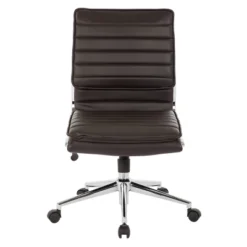 Armless Mid Back Manager's Faux Leather Chair With Chrome Base - OSP Designs