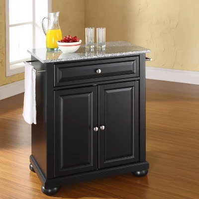 Alexandria Gray Granite Top Portable Kitchen Island/Cart - Crosley 3 Alexandria Gray Granite Top Portable Kitchen Island/Cart - Crosley