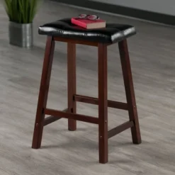 Mona Cushion Saddle Seat 24.84" Counter Height Barstool Hardwood/Toasted Walnut - Winsome -Furniture Store GUEST 1b77932b 2d6c 4ff2 bf56 ba91beeaa2d5