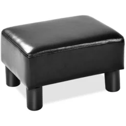 Costway PU Leather Ottoman Rectangular Footrest Small Stool W/ Padded Seat White/Black/Red -Furniture Store GUEST 1b8dc39b 81cf 48a0 b243 9bddb8d01430