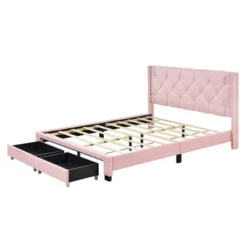 Queen Size Linen Upholstered Storage Platform Bed With Two Drawers-ModernLuxe -Furniture Store GUEST 1ba1c44b ab5b 4adb b404 a831689e4d01