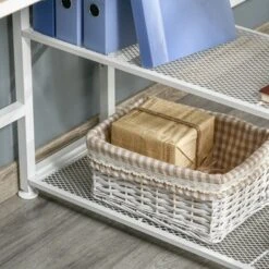 HOMCOM 83" Two Person Computer Desk With 2 Storage Shelves, Double Desk Workstation With Book Shelf, Long Desk Table For Home Office, Natural 11 HOMCOM 83" Two Person Computer Desk With 2 Storage Shelves, Double Desk Workstation With Book Shelf, Long Desk Table For Home Office, Natural -Furniture Store GUEST 1bfcd0ba a41f 4d62 abdf a55fcd0d1401