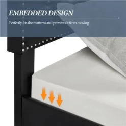 Yaheetech Upholstered Bed Frame With Button-Tufted Headboard -Furniture Store GUEST 1c490dff 44de 4aa8 b46f e06273e5d386