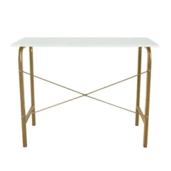 40" Home Office Computer Desk With Metal Base Marble/Brass - Teamson Home 12 40" Home Office Computer Desk With Metal Base Marble/Brass - Teamson Home -Furniture Store GUEST 1dc74895 1040 41c9 8232 720811b2b985