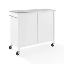 Soren Stainless Steel Top Kitchen Island/Cart Stainless Steel /White - Crosley -Furniture Store GUEST 1ed492cd 399f 4b60 be74 f89d8cc9cdbe