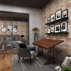 Industrial Teak Wood Console Table Brown - Olivia & May -Furniture Store GUEST 1ee65480 a729 4be5 9ccb 36a018d387b1