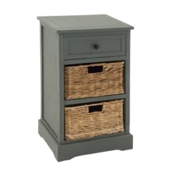 Wood Side Table With Storage And Basket Drawers White - Olivia & May 12 Wood Side Table With Storage And Basket Drawers White - Olivia & May -Furniture Store GUEST 1f2b0f2a 330d 4552 8515 7568b17534b5