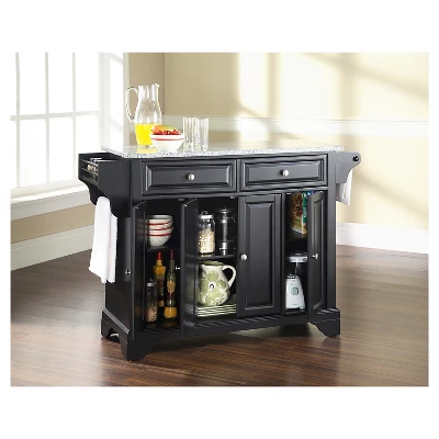 LaFayette Solid Granite Top Kitchen Island - Black - Crosley 6 LaFayette Solid Granite Top Kitchen Island - Black - Crosley - Image 4