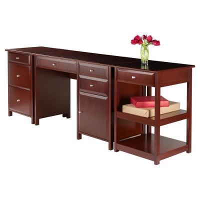 3pc Delta Set Home Office Group Walnut - Winsome 4 3pc Delta Set Home Office Group Walnut - Winsome - Image 2