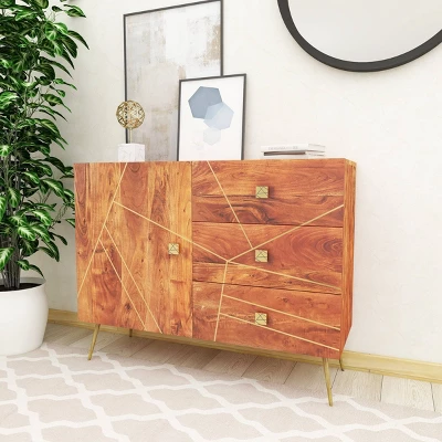 Modern Metal Buffet Brown - Olivia & May 10 Modern Metal Buffet Brown - Olivia & May - Image 8