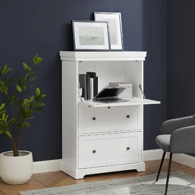 Alena Secretary Desk White - Crosley 3 Alena Secretary Desk White - Crosley