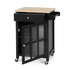 Maynard Contemporary Glass Paneled Kitchen Cart Natural/Black - Christopher Knight Home 15 Maynard Contemporary Glass Paneled Kitchen Cart Natural/Black - Christopher Knight Home -Furniture Store GUEST 207cd4cb 56e9 4e0d a6a8 bf9b52fbb960