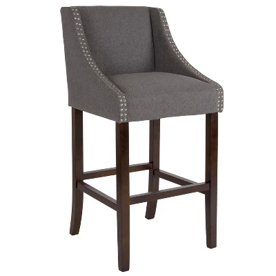 Merrick Lane Taylorsville 30 Inch Bar Height Stool With Nailhead Trim 15 Merrick Lane Taylorsville 30 Inch Bar Height Stool With Nailhead Trim - Image 13