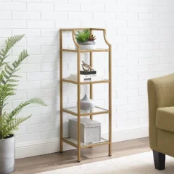 40" Aimee Short Etagere Gold - Crosley -Furniture Store GUEST 20e82ed6 66df 45a4 9a83 5164775e289a