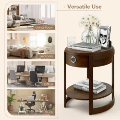 Costway Side End Table With Drawer Storage Shelf Classic Accents Nightstand Walnut Elliptical 19 Costway Side End Table With Drawer Storage Shelf Classic Accents Nightstand Walnut Elliptical -Furniture Store GUEST 218ccc0d a00f 4050 8322 072a8f64fe4a