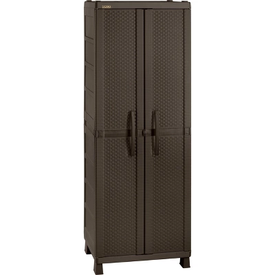 Resin Rattan Wardrobe Cabinet Brown - Inval 3 Resin Rattan Wardrobe Cabinet Brown - Inval