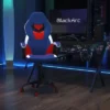 BlackArc High Back Gaming Chair With Red And Blue Faux Leather Upholstery, Adjustable Swivel Seat And Padded Flip-Up Arms 1 BlackArc High Back Gaming Chair With Red And Blue Faux Leather Upholstery, Adjustable Swivel Seat And Padded Flip-Up Arms -Furniture Store GUEST 229d8214 8b65 4d0e 91d2 d9d20297baad