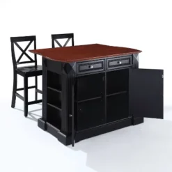 Coventry Drop Leaf Top Kitchen Island With X-Back Stools Black - Crosley 18 Coventry Drop Leaf Top Kitchen Island With X-Back Stools Black - Crosley -Furniture Store GUEST 230cba4f be5f 4f6f 8d21 3a372dabf036