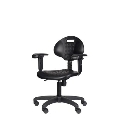 16"-21" Adjustable Height Polyurethane Task Office Chair With Arms Black- Hampden Furnishings 16 16"-21" Adjustable Height Polyurethane Task Office Chair With Arms Black- Hampden Furnishings - Image 14
