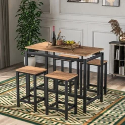 Modernluxe 5-Piece Kitchen Counter Height Table Set With 4 Chairs-Industrial 18 Modernluxe 5-Piece Kitchen Counter Height Table Set With 4 Chairs-Industrial -Furniture Store GUEST 25008ffc 6c31 422d 844a 74675b20c466