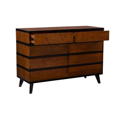 Mid-Century Modern 6 Drawer Dresser Walnut - Linon 7 Mid-Century Modern 6 Drawer Dresser Walnut - Linon - Image 5