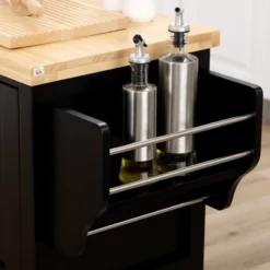 HOMCOM Rolling Kitchen Island On Wheels, Utility Serving Cart With Rubberwood Top, Towel Rack, Spice Rack And Storage Cabinet 12 HOMCOM Rolling Kitchen Island On Wheels, Utility Serving Cart With Rubberwood Top, Towel Rack, Spice Rack And Storage Cabinet -Furniture Store GUEST 266b5519 20ce 4a96 89c1 0c2b89329614
