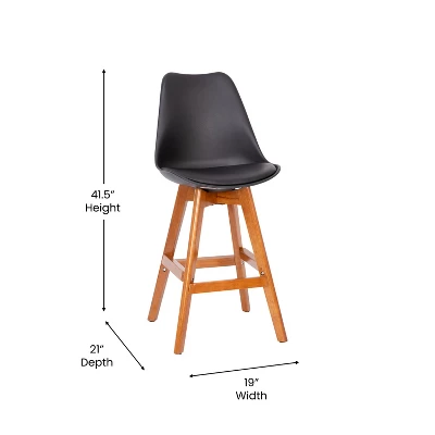 Flash Furniture Dana Set Of 2 Commercial Grade Modern Counter Stools With Cushioned Seat And Wooden Frame 8 Flash Furniture Dana Set Of 2 Commercial Grade Modern Counter Stools With Cushioned Seat And Wooden Frame - Image 6
