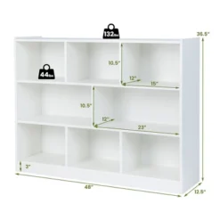 Costway 3-tier Open Bookcase 8-Cube Floor Standing Storage Shelves Display Cabinet White -Furniture Store GUEST 26bb2807 c24a 4af4 8c27 243aa88c27dc