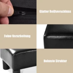 Costway PU Leather Ottoman Rectangular Footrest Small Stool W/ Padded Seat White/Black/Red -Furniture Store GUEST 27622052 95ea 418c 8ed5 b38a8a195a01