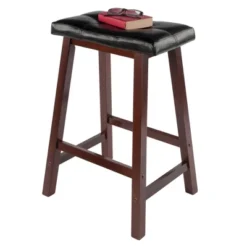 Mona Cushion Saddle Seat 24.84" Counter Height Barstool Hardwood/Toasted Walnut - Winsome -Furniture Store GUEST 27d898a6 ab85 4a46 afe0 27a3631ca968