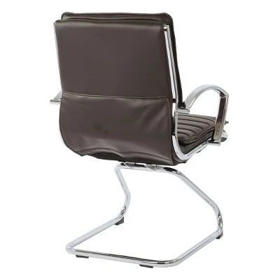 Armless Mid Back Manager's Faux Leather Chair With Chrome Base - OSP Designs 6 Armless Mid Back Manager's Faux Leather Chair With Chrome Base - OSP Designs - Image 4