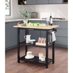 Designs2Go 3 Tier Butcher Block Kitchen Prep Island With Drawer - Breighton Home