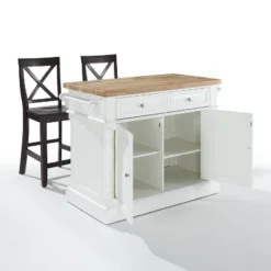 Oxford Kitchen Island With 2 Counter Height Barstools White - Crosley 12 Oxford Kitchen Island With 2 Counter Height Barstools White - Crosley -Furniture Store GUEST 284dde6d 0c14 4e37 a0bf 3693141b8f88