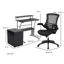 Flash Furniture Work From Home Kit - Black Computer Desk, Ergonomic Mesh Office Chair And Locking Mobile Filing Cabinet With Side Handles 15 Flash Furniture Work From Home Kit - Black Computer Desk, Ergonomic Mesh Office Chair And Locking Mobile Filing Cabinet With Side Handles -Furniture Store GUEST 28c26666 4905 44c4 8d1e 25920f67c3d1