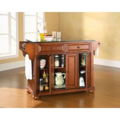 Alexandria Black Granite Top Kitchen Island - Wood & Cherry - Crosley 7 Alexandria Black Granite Top Kitchen Island - Wood & Cherry - Crosley -Furniture Store GUEST 296bd420 c002 4eff a601 4cd22747f7f2