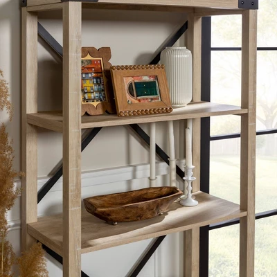 64" Sophie Industrial X Frame Bookshelf - Saracina Home 9 64" Sophie Industrial X Frame Bookshelf - Saracina Home - Image 7