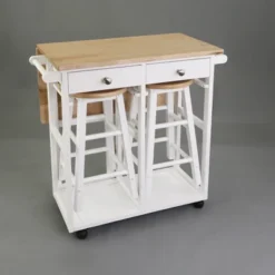 Square Hardwood Drop Leaf Table Top Breakfast Cart Natural/White - Flora Home 34 Square Hardwood Drop Leaf Table Top Breakfast Cart Natural/White - Flora Home -Furniture Store GUEST 2ae53f49 fff9 4e51 a92d 0f0d55d5d828