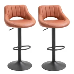HOMCOM Modern Bar Stools Set Of 2 Swivel Bar Height Barstools Chairs With Adjustable Height, Round Heavy Metal Base, And Footrest -Furniture Store GUEST 2af3c23c 9c08 4d37 9400 1cd352e1a6f3
