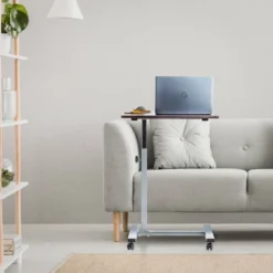 23.6" Overbed Adjustable Height Mobile Side Table Cart - Seville Classics