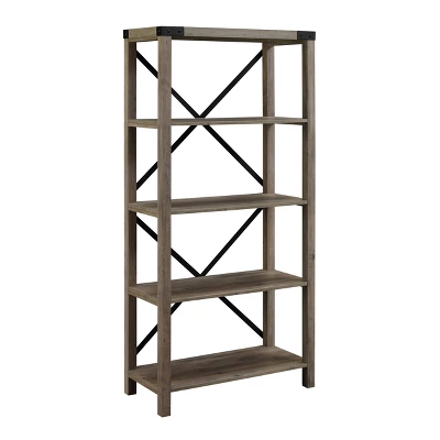 64" Sophie Industrial X Frame Bookshelf - Saracina Home 14 64" Sophie Industrial X Frame Bookshelf - Saracina Home - Image 12