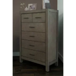 Alix Wood 6 Drawer Chest Gray Stone - Abbyson Living