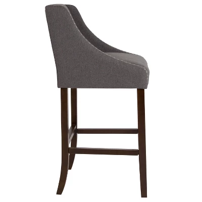 Merrick Lane Taylorsville 30 Inch Bar Height Stool With Nailhead Trim 4 Merrick Lane Taylorsville 30 Inch Bar Height Stool With Nailhead Trim - Image 2